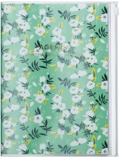 2025 Diary A6 Flower Pattern / Green