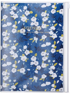 2025 Diary A6 Flower Pattern / Navy