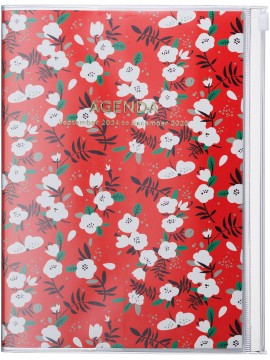 2025 Diary A6 Flower Pattern / Red