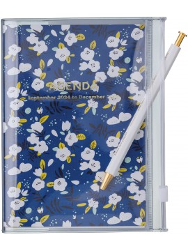 2025 Diary A5 Flower Pattern / Navy
