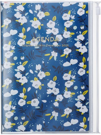 2025 Diary B6 Flower Pattern / Navy